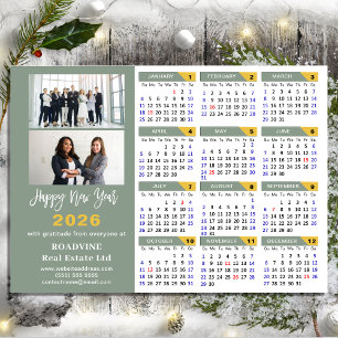 Sage Green 2026 Calendar Business 2 Foto Magnética