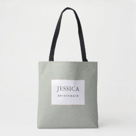 Sage Green Bridesmaid Tote Bag simples Elegante Do