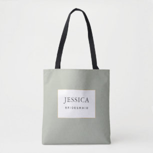 Sage Green Bridesmaid Tote Bag simples Elegante Do