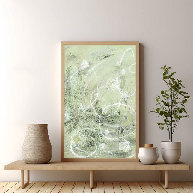 Sage Green Contemporary Abstract art Poster (Criador carregado)