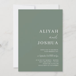 Sage Green - convite de casamento minimalista