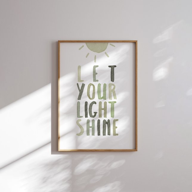 Sage green deixe sua luz brilhar poster (Criador carregado)