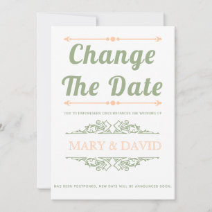 Sage green e peach Altere o anúncio Data