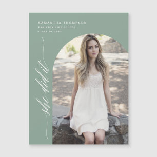 Sage Green Ela Fez Isso Arch Foto Graduation Magne
