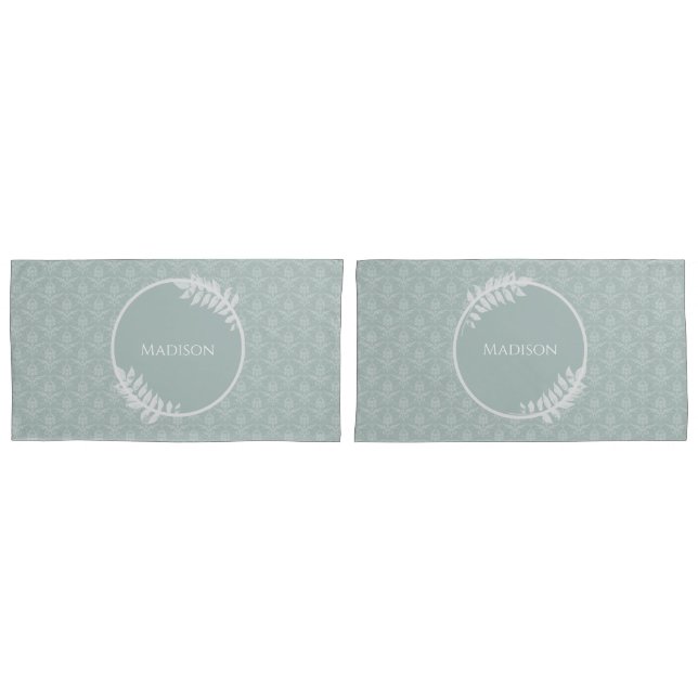 Sage Green Elegant Damask (Frente - conjunto)