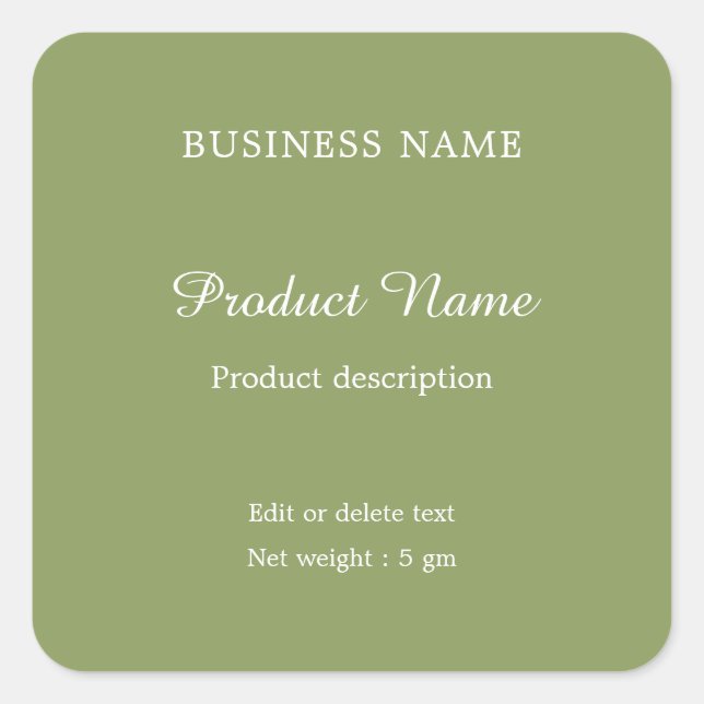 Sage Green Elegant - etiqueta mínima de produto mo (Frente)