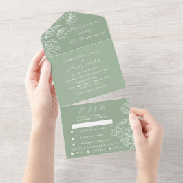 Sage Green Elegant Modern Floral Wedding