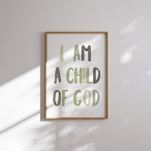 Sage Green Eu sou uma criança de Deus poster