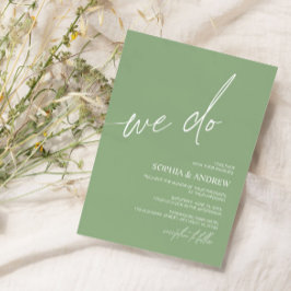 Sage Green Fazemos Convite De Casamento Minimalist