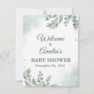Sage Green Floral Chá de fraldas Girl Bem-vinda