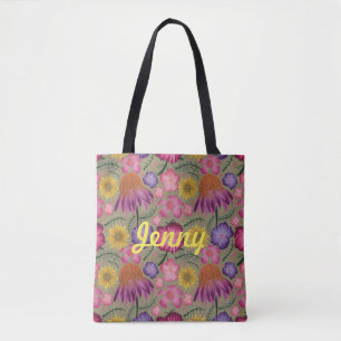 Sage Green Floral Personalizado Tote Bag