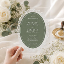 Sage Green Floral Vintage Lace Classic Wedding