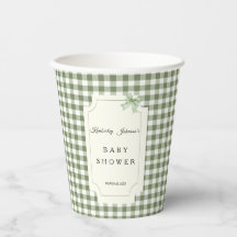 Sage Green Gingham e BowBaby Chá