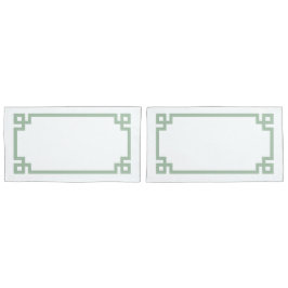 Sage Green Greece Key Border Tamanho do Rei