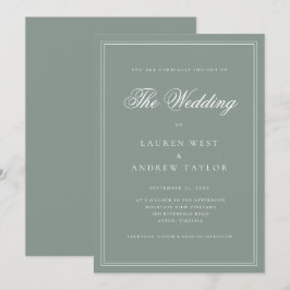 Sage Green II Convite Moderno de Casamento Minimal