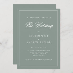 Sage Green II Convite Moderno de Casamento Minimal