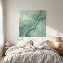 Sage Green Mineral Vein Abstrato - Orgânico Modern