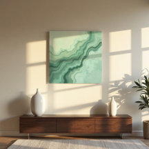 Sage Green Mineral Vein Abstrato - Orgânico Modern