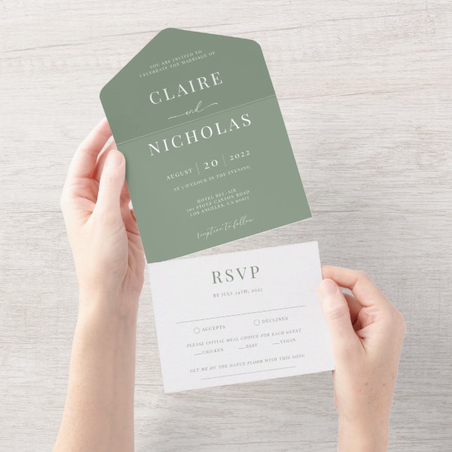 Sage Green Modern Elegant Wedding (Aba destacável)