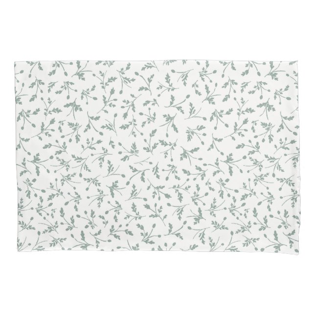Sage Green Modern Farmhouse Daisy Buds Pattern (Frente)