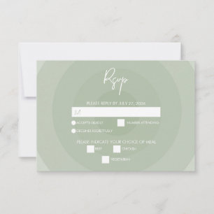 Sage Green Modern Monograma Wedding RSVP