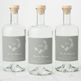 Sage Green Monograma Wreath Classic Wedding Gin