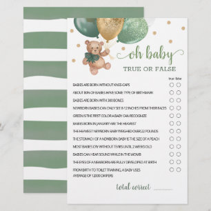Sage Green Oh Bebê Verdadeiro Ou Falso Jogo Teddy