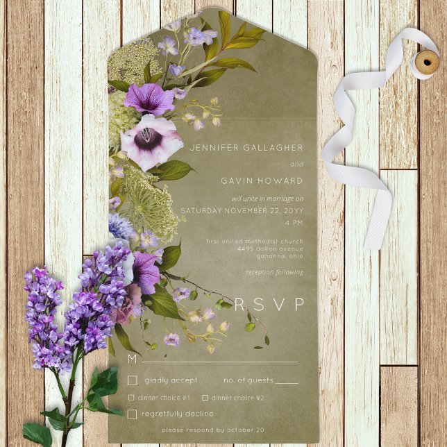 Sage Green & Purple Floral Modern Janto (Criador carregado)