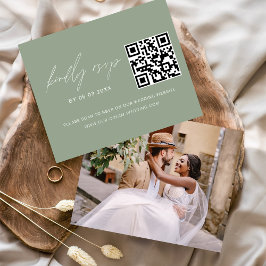 Sage Green QR Code RSVP Foto de Casamento no Site