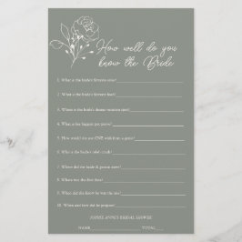 Sage Green Que Conhece O Jogo Do Chá de panela Da 