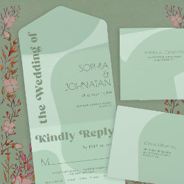 Sage green retro vibes ousadia tipografia casament
