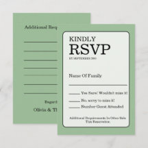 Sage Green RSVP Card