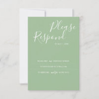Sage Green RSVP Card, site de casamento