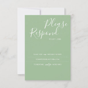 Sage Green RSVP Card, site de casamento