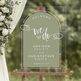 Sage Green Script Modern Weds Welcome
