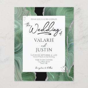 Sage Green Silver Agate Budget Casamento Tudo em U