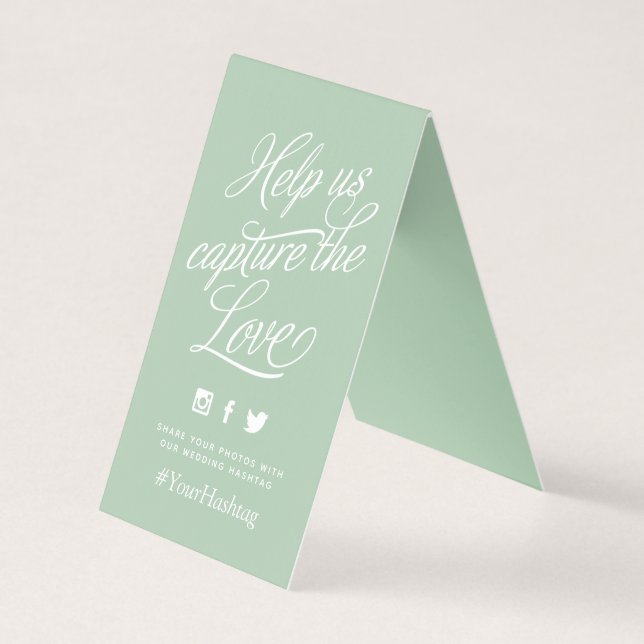 Sage Green - Sinal de Hashtag de casamento persona (Frente)