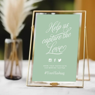 Sage Green - Sinal de Hashtag de casamento persona