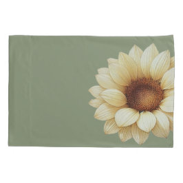Sage Green Sunflower Floral Pillow Sham