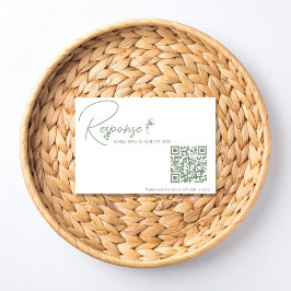 Sage Green Toile QR Code RSVP 
