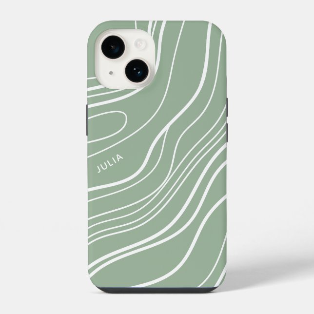 Sage Green Wave Modern Personalizado (Verso)