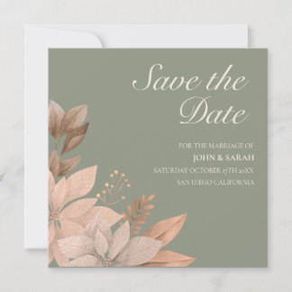 Sage Green Wedding Salvar a Data Convite