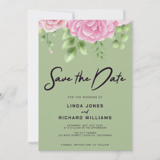 Sage Green Wedding Salvar A Data Convite