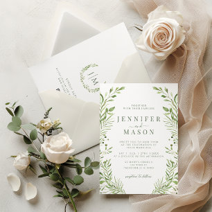 Sage Green Woodland Deixa Convite Para Casamento