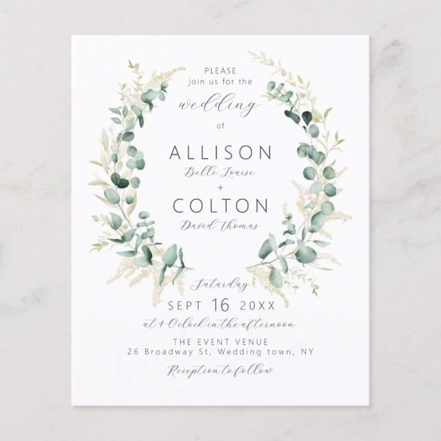 Sage greenery boho tudo em um casamento (Frente)
