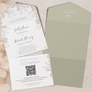Sage Greenery Calliografia, Casamento Elegante