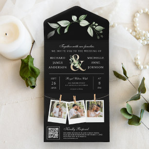 Sage Greenery Dourado Ampersand Código QR Casament