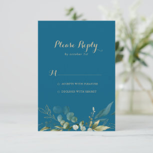Sage Greenery Eucalipto Dourado Caligrafia RSVP