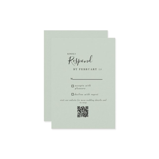 Sage Modern Weding Código QR RSVP (Frente/Verso In Situ)