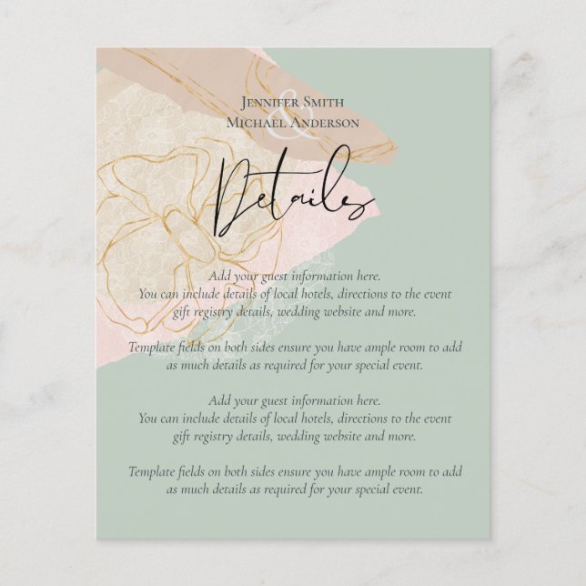 Sage natural Dusty Rosa Blush Casamento Rosa (Frente)